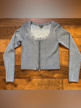 wild fable Heather Gray Ribbed Knit Top